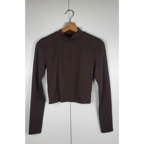 Babaton Tops - Babaton Signature Contour Mockneck Coffee Bean Long Sleeve Top | Small